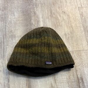 Patagonia Green Stripe Wool Hat Beanie